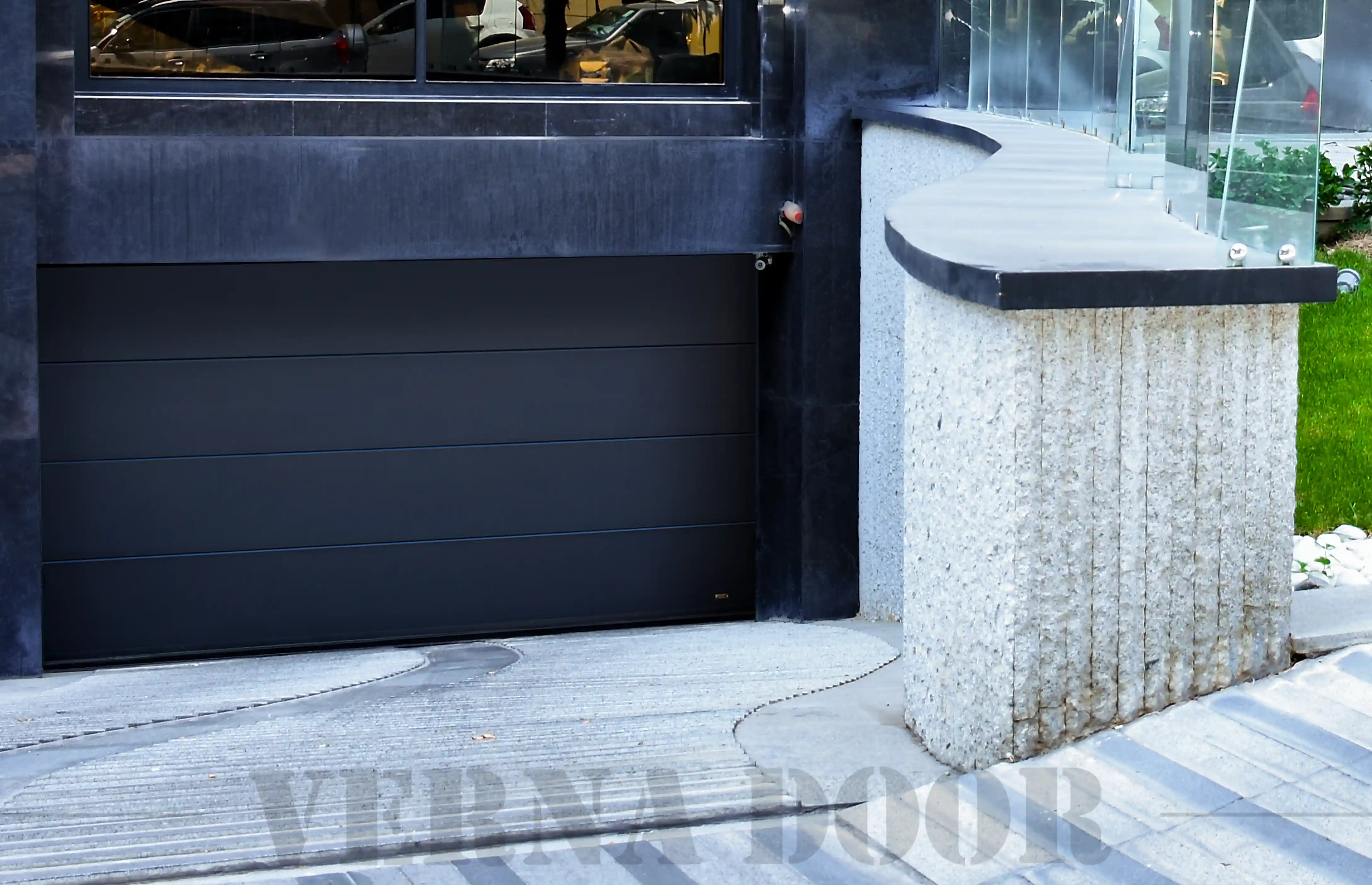 vernadoor black sectional garage door for commercial property garage